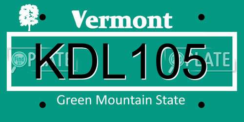 KDL105 Vermont License Plate