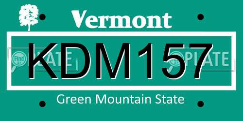 KDM157 Vermont License Plate