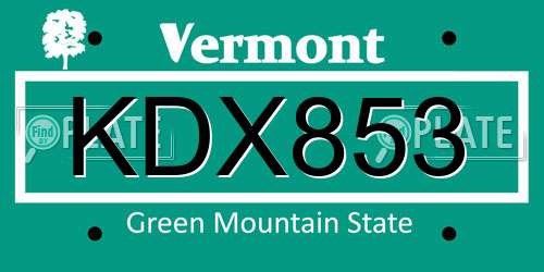 KDX853 Vermont License Plate