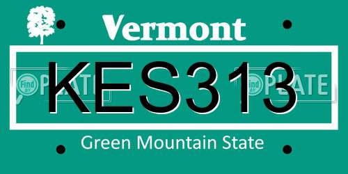 KES313 Vermont License Plate