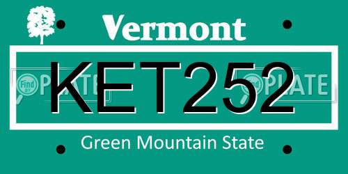 KET252 Vermont License Plate