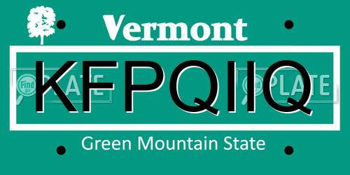 KFPQIIQ Vermont License Plate