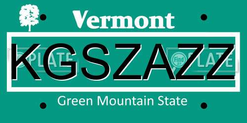 KGSZAZZ Vermont License Plate