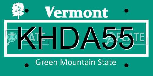 KHDA55 Vermont License Plate