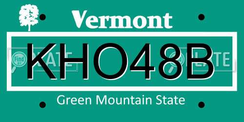 KHO48B Vermont License Plate