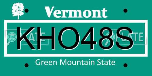 KHO48S Vermont License Plate