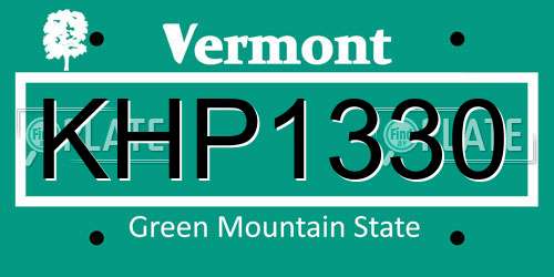 KHP1330 Vermont License Plate