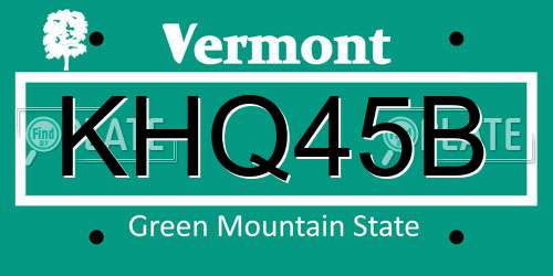 KHQ45B Vermont License Plate