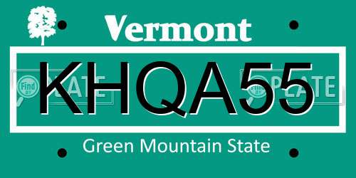 KHQA55 Vermont License Plate