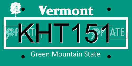 KHT151 Vermont License Plate