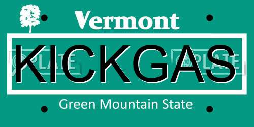 KICKGAS Vermont License Plate