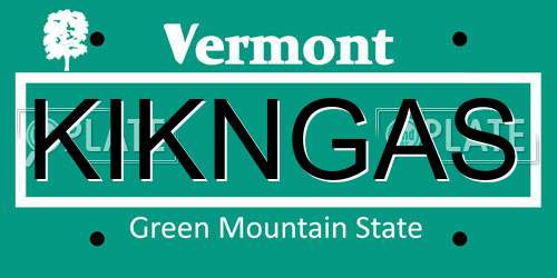 KIKNGAS Vermont License Plate