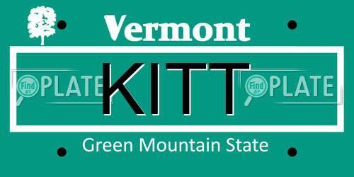 KITT Vermont License Plate
