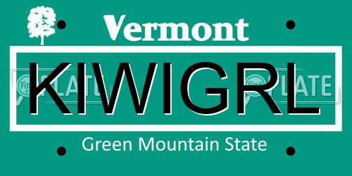 KIWIGRL Vermont License Plate
