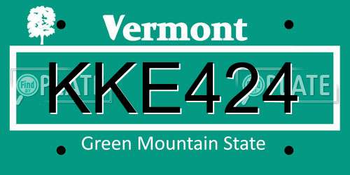 KKE424 Vermont License Plate
