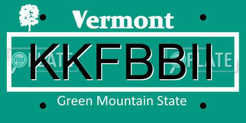 KKFBBII Vermont License Plate