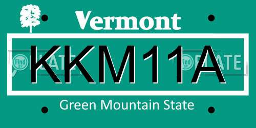 KKM11A Vermont License Plate