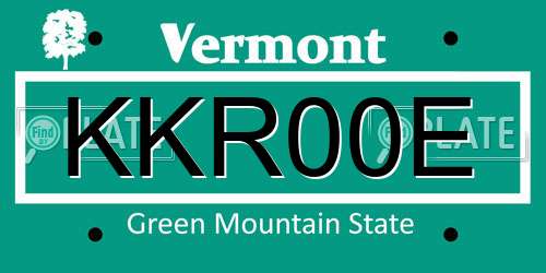 KKR00E Vermont License Plate