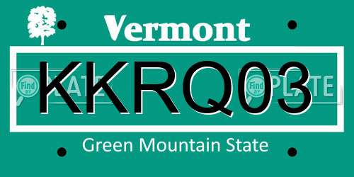 KKRQ03 Vermont License Plate