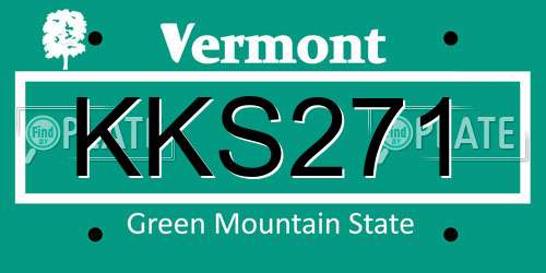 KKS271 Vermont License Plate