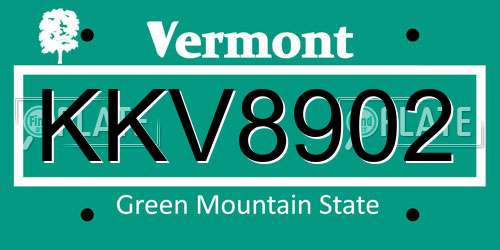 KKV8902 Vermont License Plate