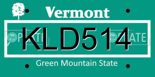 KLD514 Vermont License Plate