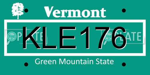 KLE176 Vermont License Plate