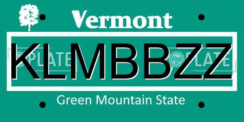 KLMBBZZ Vermont License Plate