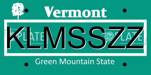 KLMSSZZ Vermont License Plate