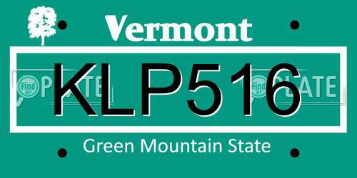KLP516 Vermont License Plate