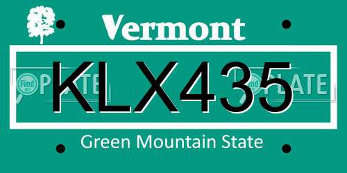 KLX435 Vermont License Plate