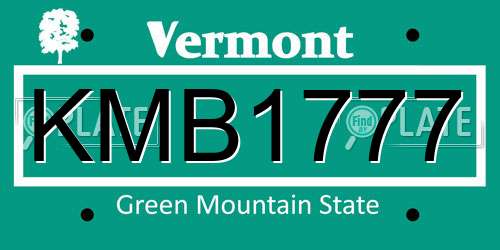 KMB1777 Vermont License Plate