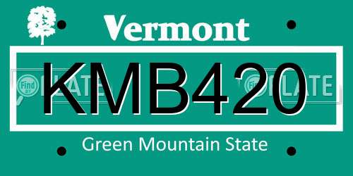 KMB420 Vermont License Plate