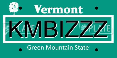 KMBIZZZ Vermont License Plate