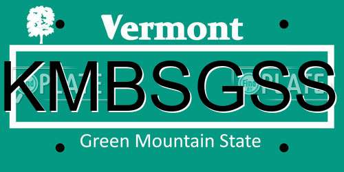 KMBSGSS Vermont License Plate