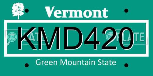 KMD420 Vermont License Plate