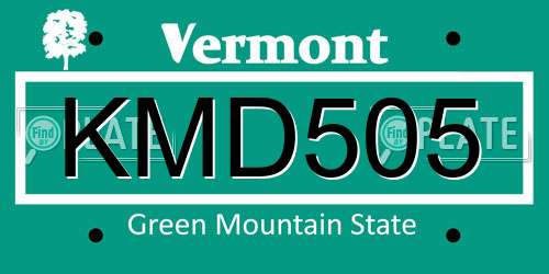 KMD505 Vermont License Plate
