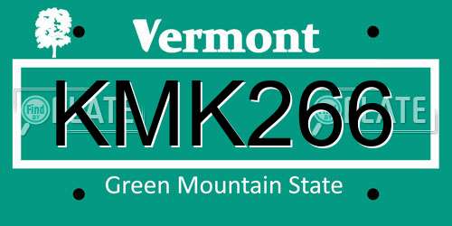 KMK266 Vermont License Plate