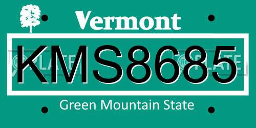 KMS8685 Vermont License Plate