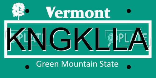 KNGKLLA Vermont License Plate
