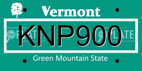KNP900 Vermont License Plate