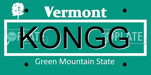 KONGG Vermont License Plate