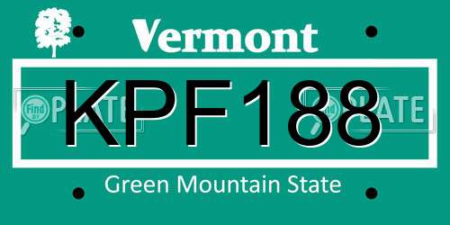 KPF188 Vermont License Plate