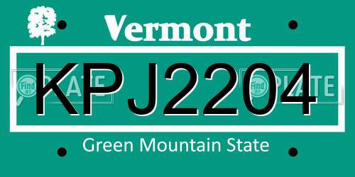 KPJ2204 Vermont License Plate