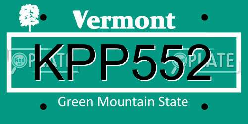 KPP552 Vermont License Plate