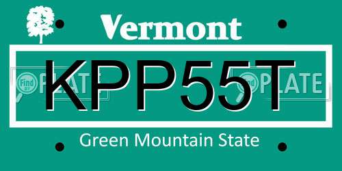 KPP55T Vermont License Plate