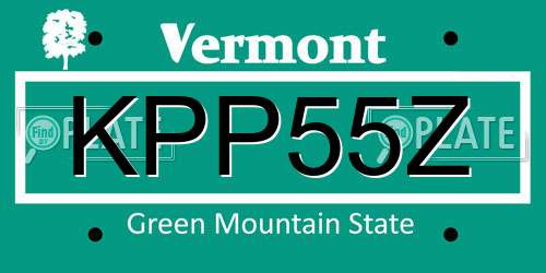KPP55Z Vermont License Plate
