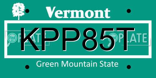 KPP85T Vermont License Plate