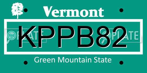 KPPB82 Vermont License Plate
