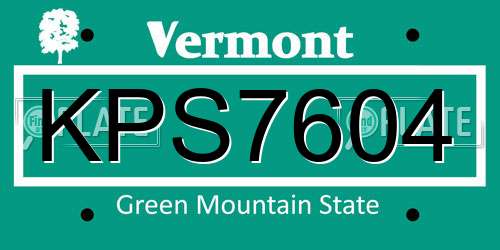 KPS7604 Vermont License Plate